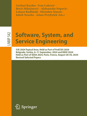 cover image of Software, System, and Service Engineering